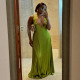 Halter V Neck Backless Pleated Maxi Dress GCNE-7637