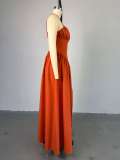 Sling High Waist Split Maxi Dress GCNE-7619