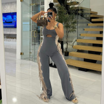 Hollow Out Tassel Sleevelss Jumpsuit GCNE-7597