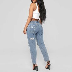 Casual Printed Denim Ripped Jean MTY-6887