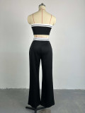 Sport Wrap Chest Vest And Wide Leg Pants Suit GCNE-6208