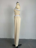 Sport Wrap Chest Vest And Wide Leg Pants Suit GCNE-6208