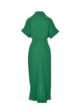 Solid Color Single-breasted Shirt Dress GCNE-8619