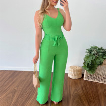 V Neck Short Vest And Straight Pants Suit GCNE-3091