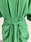 Solid Color Single-breasted Shirt Dress GCNE-8619