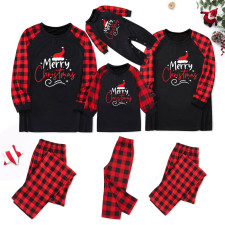 Christmas Hat Print Parent-Child Pajama Set GFTM-JJFA01-523