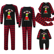 Christmas Printed Patchwork Plaid Print  Parent-Child Pajama Set GFTM-JJFA01