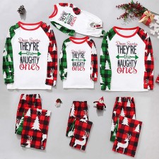 Christmas Plaid Patchwork Printed Loungewear Set GFTM-JJF153