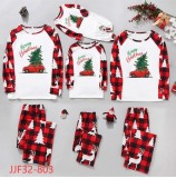 Christmas Print Long Sleeve Loungewear Plaid Pajama Set GFTM-JJF32-9