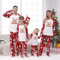 Christmas Print Long Sleeve Loungewear Plaid Pajama Set GFTM-JJF32-9