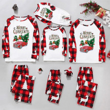 Christmas Plaid Patchwork Printed Loungewear Parent-child Set GFTM-JJF32-842