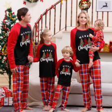 Christmas Plaid Patchwork Print Long Sleeve Parent-Child Set GFTM-JJF101