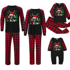 Christmas Hat Print Parent-Child Pajama Set GFTM-JJFA01-523