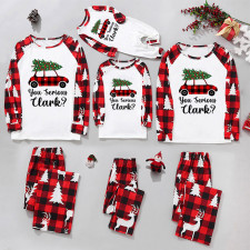 Christmas Plaid Patchwork Printed Loungewear Parent-child Set GFTM-JJF32-842