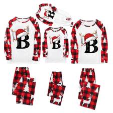 Christmas Letter Print Long Sleeve Parent-Child Pajama Set GFTM-JJF32
