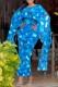 Plus Size Printed Fly Sleeve Split Maxi Dress NY-10916