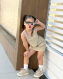 Kids Girls Solid Color Sling Two Piece Skirts Set GYAY-8109