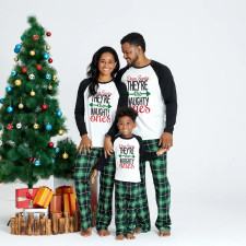 Christmas Letter Prints Long Sleeve Parent-child Loungewear Set GFTM-JJF90-358