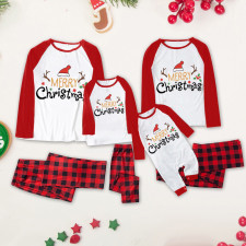 Christmas Prints Color Block Long Sleeve Parent-child Set GFTM-JJFC01