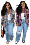 Colorful Plaid Long Sleeve Shirt OLYF-6161