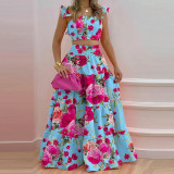 Plus Size Solid Color Tops Big Swing Skirt Two Piece Set GRST-8114