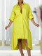Plus Size Long Sleeve Irregular Shirt Dress GCZF-8581