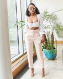 Plus Size Casual Slim Solid Color Trouser GCZF-P01A-C2