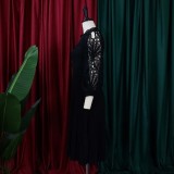 Plus Size Lace Hollow Out Press Pleated Midi Dress GCZF-D254-C2