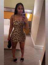 Leopard Print Sequin Club Dress YUEM-220280