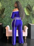 One Shoulder Long Sleeve Two Piece Pants Set GFDY-1315