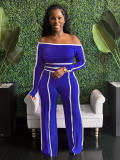 One Shoulder Long Sleeve Two Piece Pants Set GFDY-1315