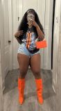 Fashion V Neck Print T Shirt YUEM-220293