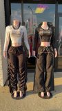 Lace See Through Long Sleeve Mesh Tops YUEM-220281