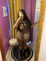 Leopard Print Sequin Short YUEM-230295