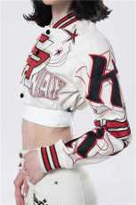 Fashion Short Long Sleeve Single Breasted Baseball Coat GFCF-1295