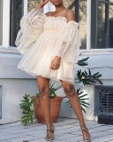 Plus Size Solid Color One Shoulder Midi Dress GXYY-6048