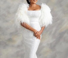 Plus Size U Neck Sequin Maxi Dress GXYY-8230