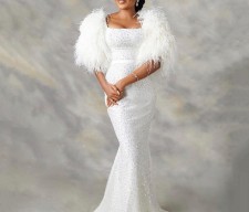 Plus Size U Neck Sequin Maxi Dress GXYY-8230