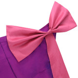 Plus Size Slant Neck Bow High Waisted Midi Dress GKEN-040738