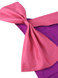 Plus Size Slant Neck Bow High Waisted Midi Dress GKEN-040738