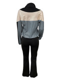 Hooded Zipper Sweatshirt Slim Split Pants Set LSD-LD2263