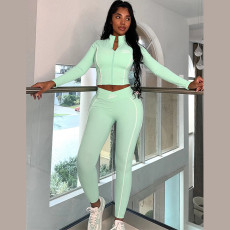 Long Sleeve Slim Tops And Pants Two Piece Set XEF-K24S58276