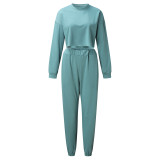 Casual Loose Solid Color Two Piece Pants Set YMZY-0907