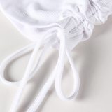 Sleeveless O Neck Drawstring T Shirt YMZY-11504
