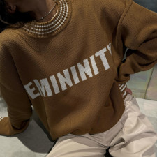 O Neck Print Knits Long Sleeve Sweater YMZY-11301