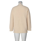 Long Sleeve V Neck Single-breasted Sweater ZSD-0338