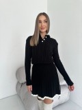 Long Sleeve Knit Button Sweater Skirt Two Piece Set YMZY-7526