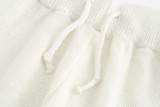 Solid Color Sling Sweater Two Piece Shorts Set YMZY-1025