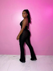 Hollow Out Lace See Through Jumpsuit YUEM-50005