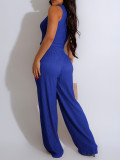 Solid Color Sleeveless Tops And Pants 2 Piece Set AIL-290